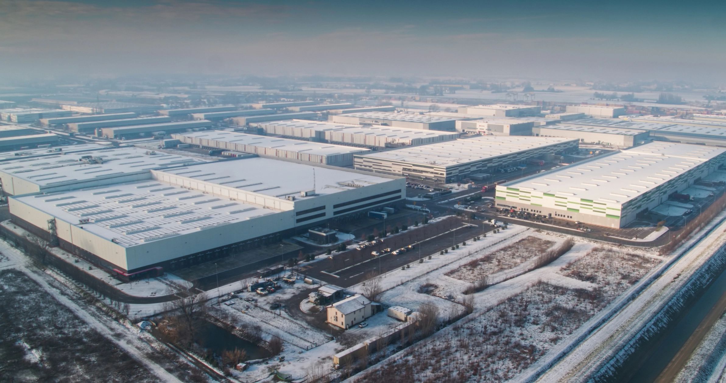 Large logistics and warehouse hub supporting industrial supply chain operations